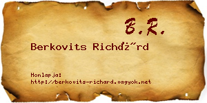 Berkovits Richárd névjegykártya