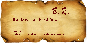 Berkovits Richárd névjegykártya